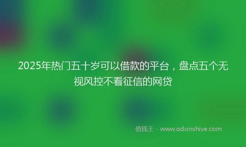 2025年热门五十岁可以借款的平台，盘点五个无视风控不看征信的网贷