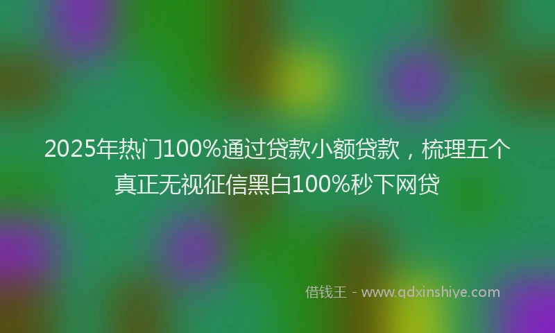 2025年热门100%通过贷款小额贷款，梳理五个真正无视征信黑白100%秒下网贷