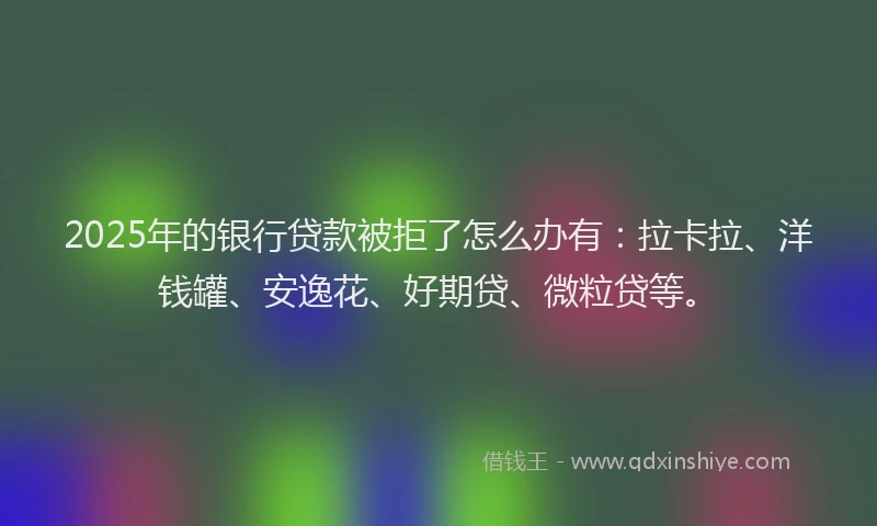 2025年的银行贷款被拒了怎么办有：拉卡拉、洋钱罐、安逸花、好期贷、微粒贷等。
