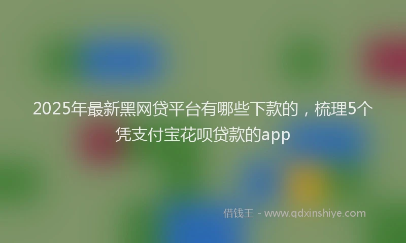 2025年最新黑网贷平台有哪些下款的，梳理5个凭支付宝花呗贷款的app