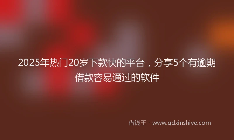 2025年热门20岁下款快的平台，分享5个有逾期借款容易通过的软件