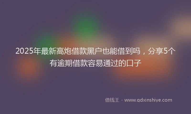 2025年最新高炮借款黑户也能借到吗，分享5个有逾期借款容易通过的口子