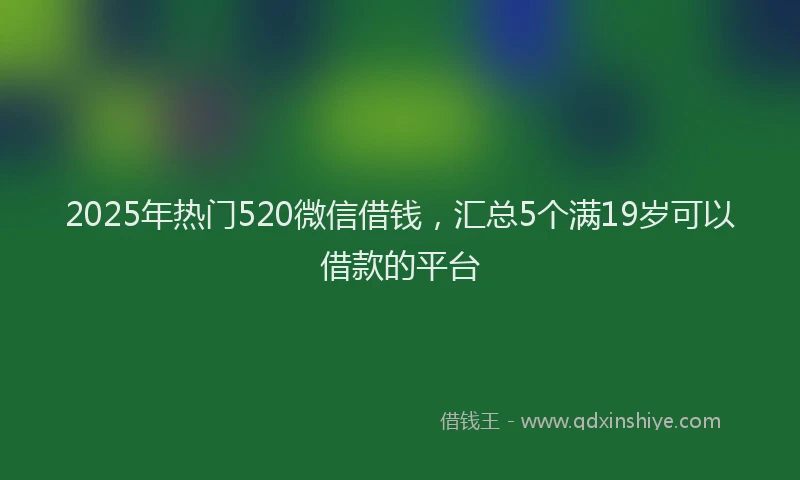 2025年热门520微信借钱，汇总5个满19岁可以借款的平台