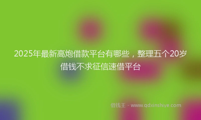 2025年最新高炮借款平台有哪些，整理五个20岁借钱不求征信速借平台