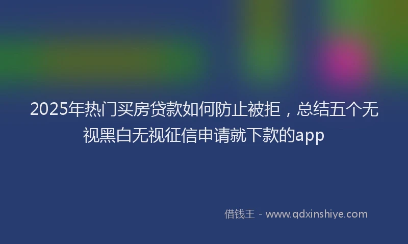 2025年热门买房贷款如何防止被拒，总结五个无视黑白无视征信申请就下款的app