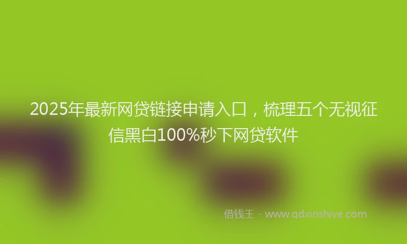 2025年最新网贷链接申请入口，梳理五个无视征信黑白100%秒下网贷软件
