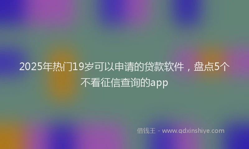 2025年热门19岁可以申请的贷款软件，盘点5个不看征信查询的app