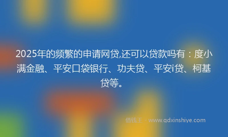 2025年的频繁的申请网贷,还可以贷款吗有：度小满金融、平安口袋银行、功夫贷、平安i贷、柯基贷等。