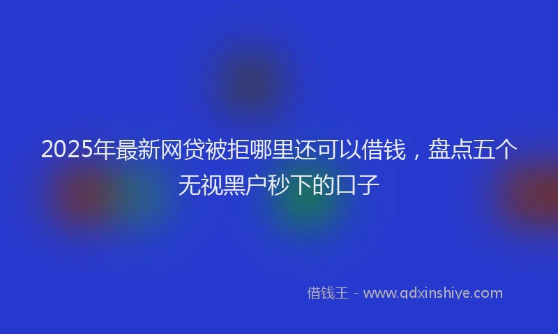 2025年最新网贷被拒哪里还可以借钱，盘点五个无视黑户秒下的口子