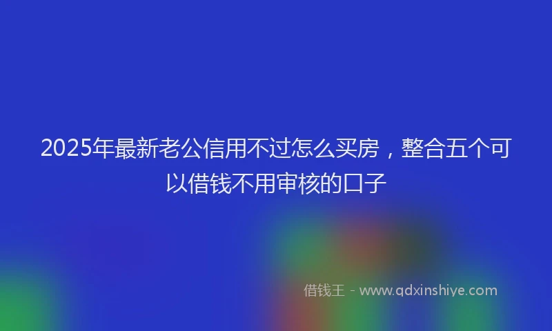 2025年最新老公信用不过怎么买房，整合五个可以借钱不用审核的口子