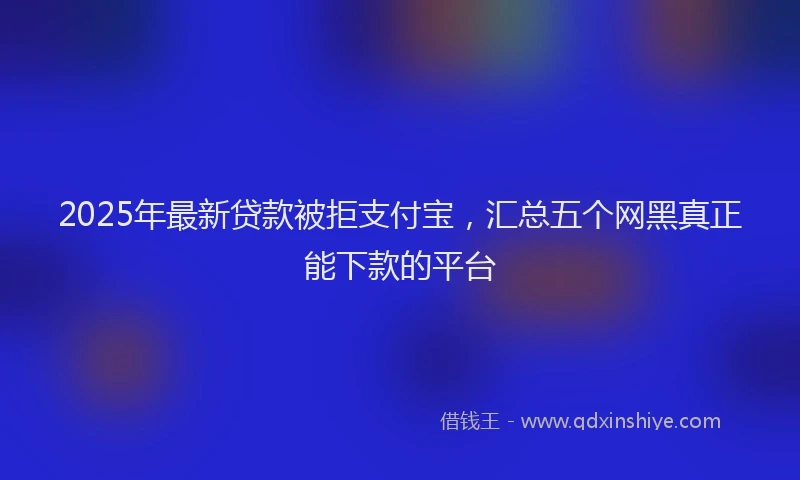 2025年最新贷款被拒支付宝，汇总五个网黑真正能下款的平台