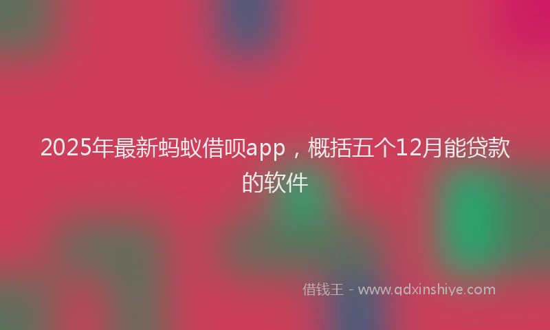 2025年最新蚂蚁借呗app，概括五个12月能贷款的软件