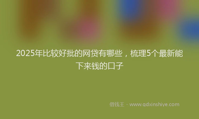 2025年比较好批的网贷有哪些，梳理5个最新能下来钱的口子