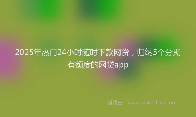 2025年热门24小时随时下款网贷，归纳5个分期有额度的网贷app