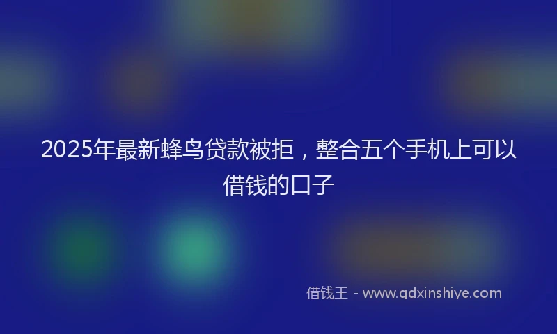 2025年最新蜂鸟贷款被拒，整合五个手机上可以借钱的口子