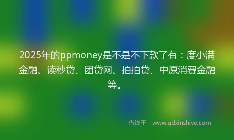 2025年的ppmoney是不是不下款了有：度小满金融、读秒贷、团贷网、拍拍贷、中原消费金融等。