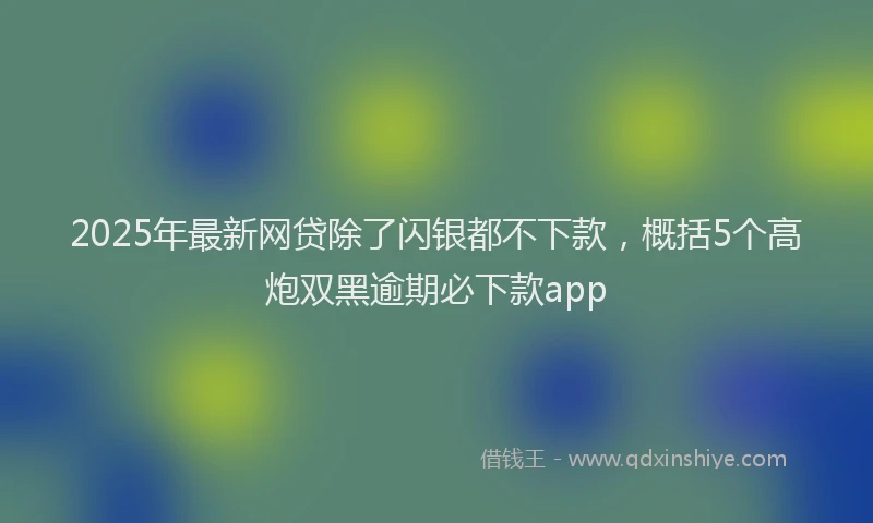 2025年最新网贷除了闪银都不下款，概括5个高炮双黑逾期必下款app