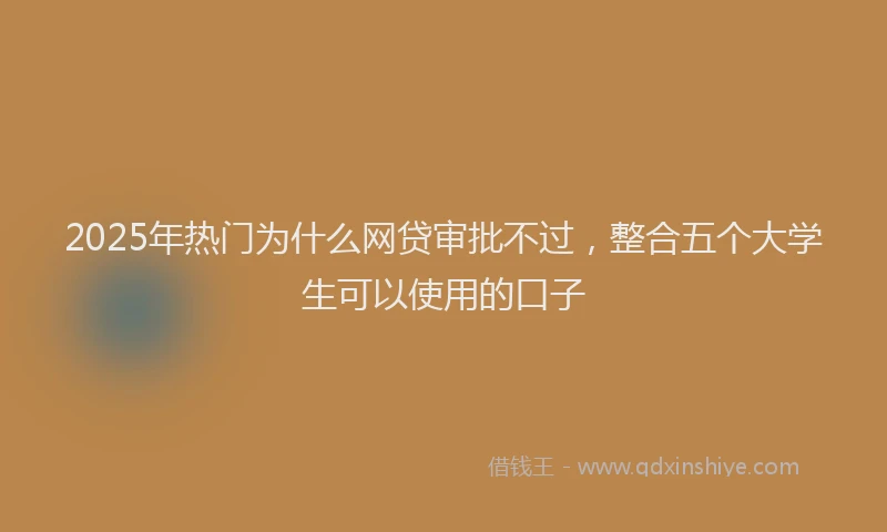 2025年热门为什么网贷审批不过，整合五个大学生可以使用的口子