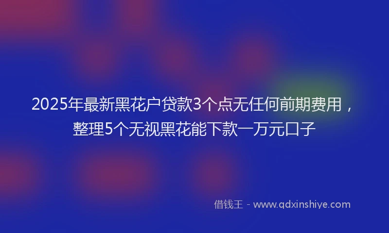 2025年最新黑花户贷款3个点无任何前期费用，整理5个无视黑花能下款一万元口子