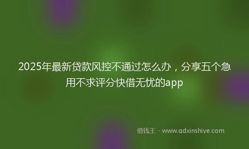 2025年最新贷款风控不通过怎么办，分享五个急用不求评分快借无忧的app