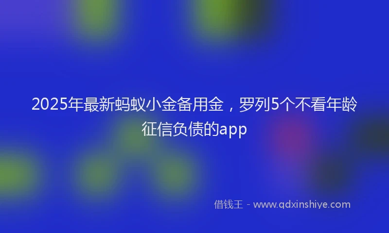 2025年最新蚂蚁小金备用金，罗列5个不看年龄征信负债的app