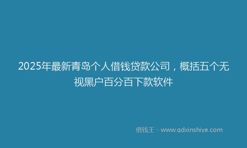 2025年最新青岛个人借钱贷款公司，概括五个无视黑户百分百下款软件