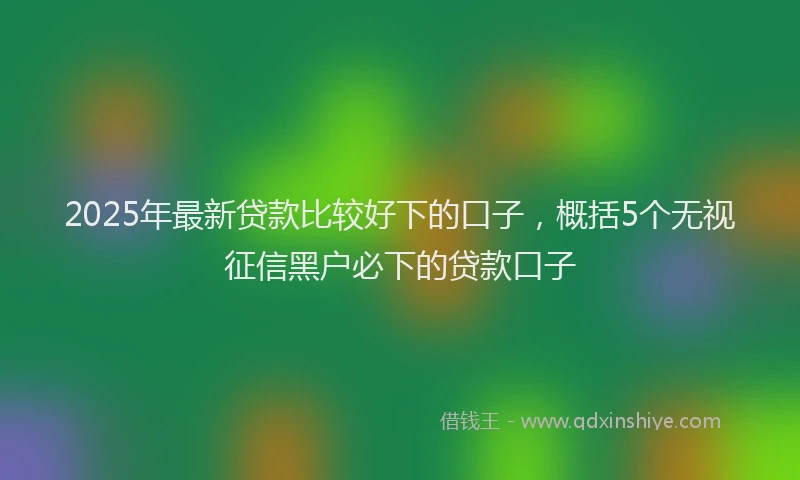 2025年最新贷款比较好下的口子，概括5个无视征信黑户必下的贷款口子