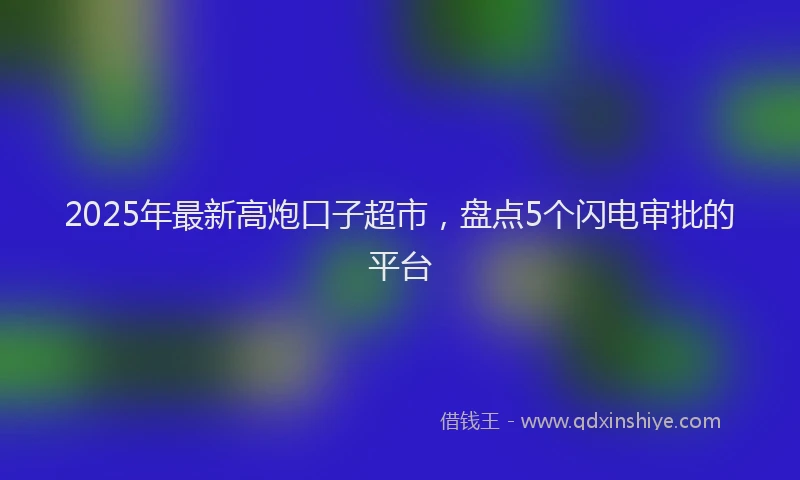 2025年最新高炮口子超市，盘点5个闪电审批的平台