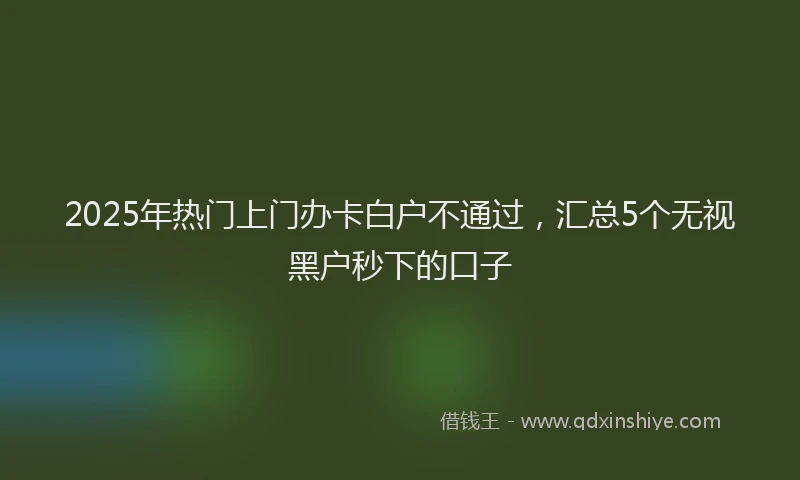 2025年热门上门办卡白户不通过，汇总5个无视黑户秒下的口子