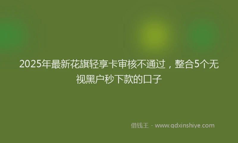 2025年最新花旗轻享卡审核不通过，整合5个无视黑户秒下款的口子
