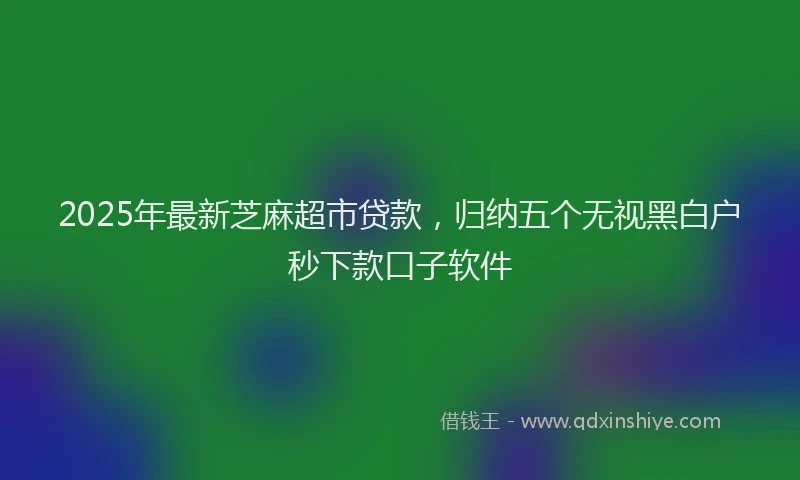 2025年最新芝麻超市贷款，归纳五个无视黑白户秒下款口子软件