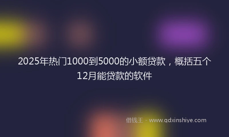 2025年热门1000到5000的小额贷款，概括五个12月能贷款的软件
