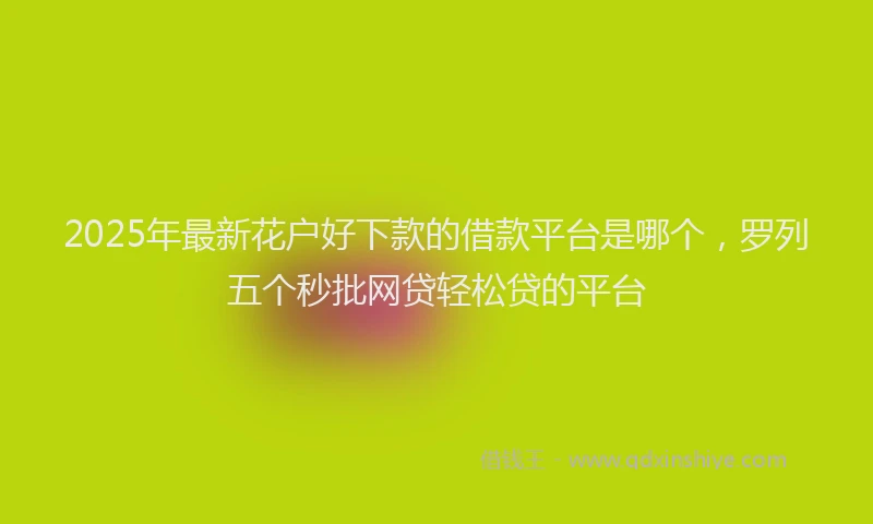 2025年最新花户好下款的借款平台是哪个，罗列五个秒批网贷轻松贷的平台