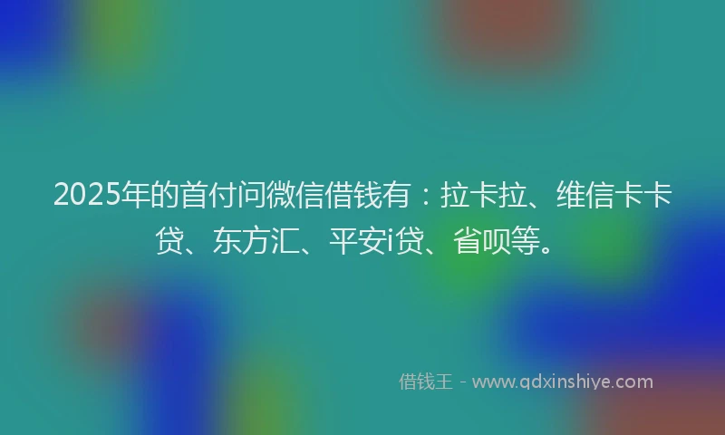 2025年的首付问微信借钱有：拉卡拉、维信卡卡贷、东方汇、平安i贷、省呗等。