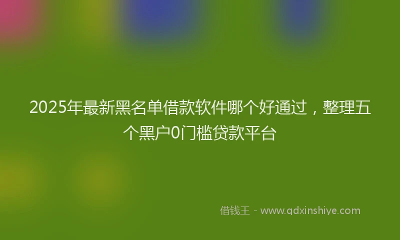 2025年最新黑名单借款软件哪个好通过，整理五个黑户0门槛贷款平台