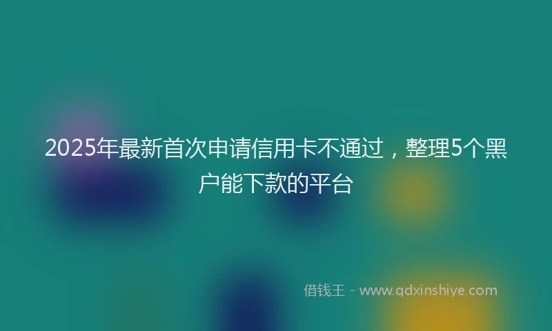 2025年最新首次申请信用卡不通过，整理5个黑户能下款的平台
