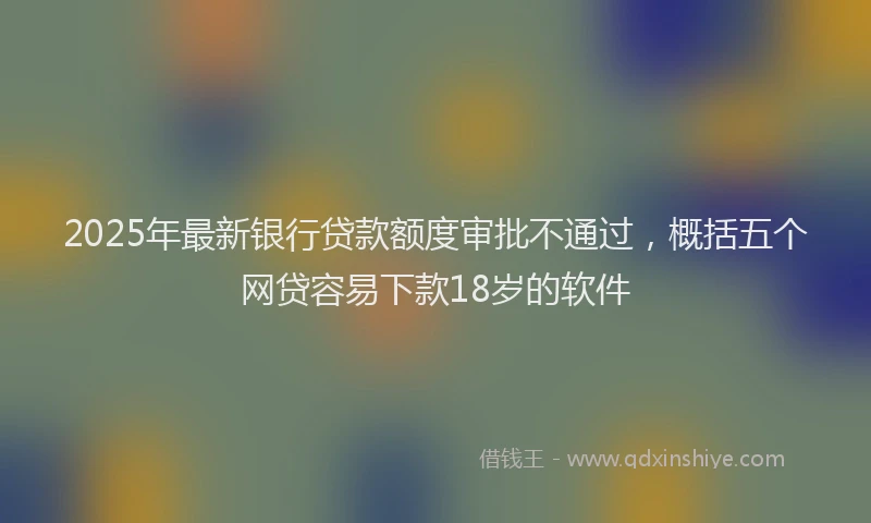 2025年最新银行贷款额度审批不通过，概括五个网贷容易下款18岁的软件