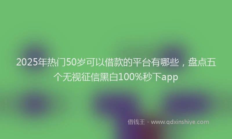2025年热门50岁可以借款的平台有哪些，盘点五个无视征信黑白100%秒下app
