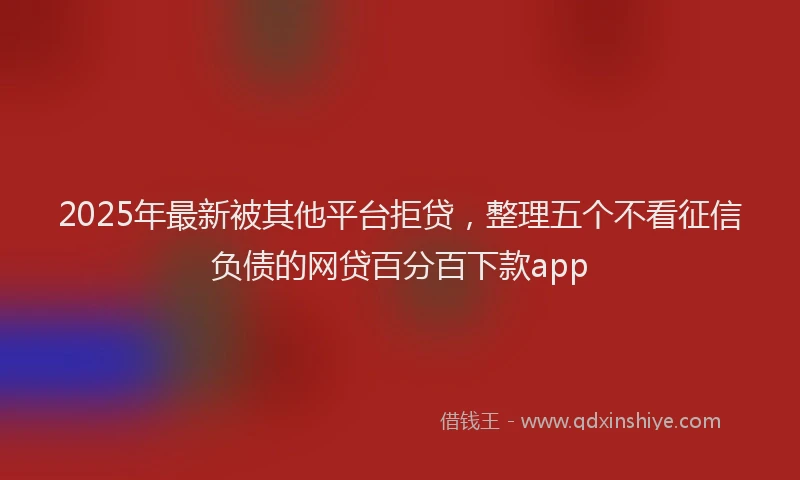 2025年最新被其他平台拒贷，整理五个不看征信负债的网贷百分百下款app