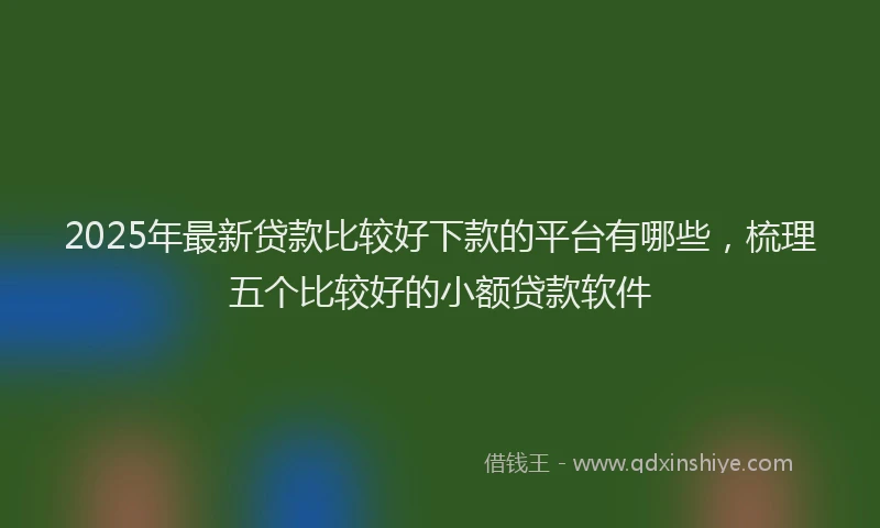 2025年最新贷款比较好下款的平台有哪些，梳理五个比较好的小额贷款软件