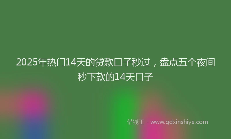2025年热门14天的贷款口子秒过，盘点五个夜间秒下款的14天口子