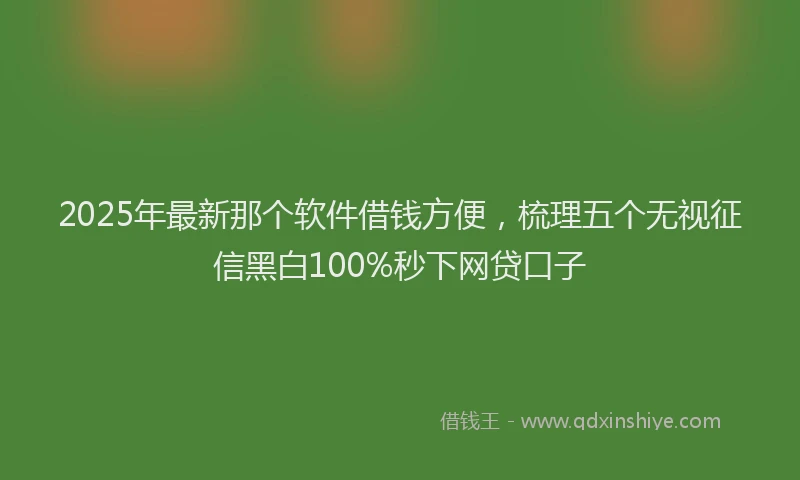 2025年最新那个软件借钱方便，梳理五个无视征信黑白100%秒下网贷口子