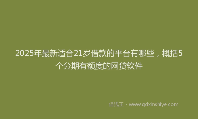 2025年最新适合21岁借款的平台有哪些，概括5个分期有额度的网贷软件