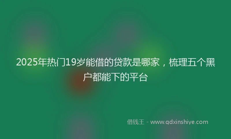 2025年热门19岁能借的贷款是哪家，梳理五个黑户都能下的平台