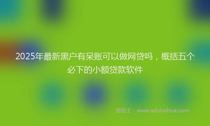 2025年最新黑户有呆账可以做网贷吗，概括五个必下的小额贷款软件