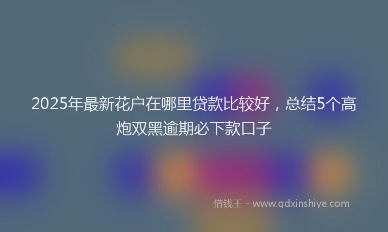 2025年最新花户在哪里贷款比较好，总结5个高炮双黑逾期必下款口子