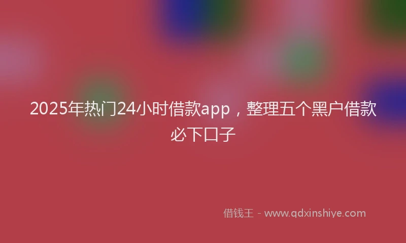 2025年热门24小时借款app，整理五个黑户借款必下口子