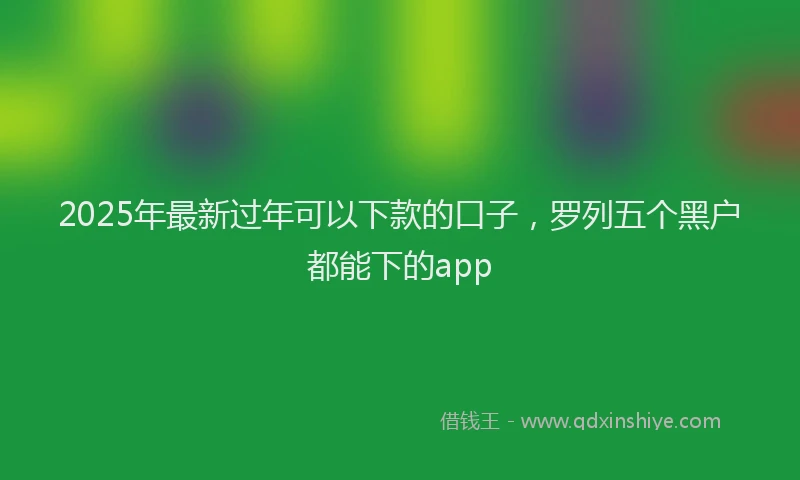 2025年最新过年可以下款的口子，罗列五个黑户都能下的app