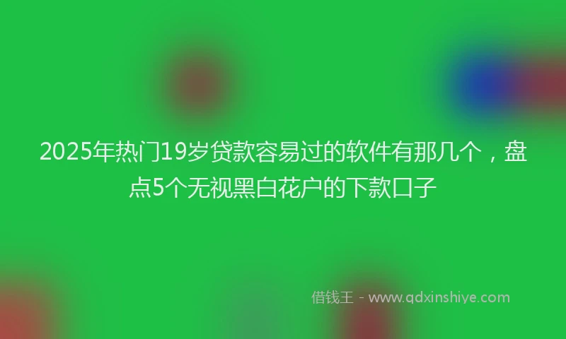 2025年热门19岁贷款容易过的软件有那几个，盘点5个无视黑白花户的下款口子