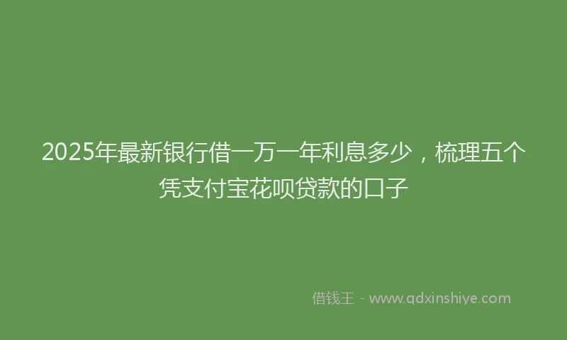 2025年最新银行借一万一年利息多少，梳理五个凭支付宝花呗贷款的口子